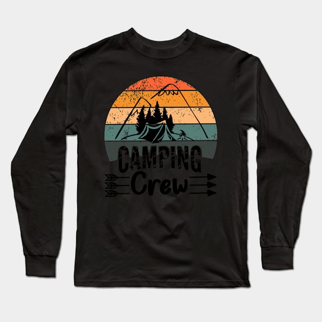 Camping Crew Distressed  Sunset Long Sleeve T-Shirt by busines_night